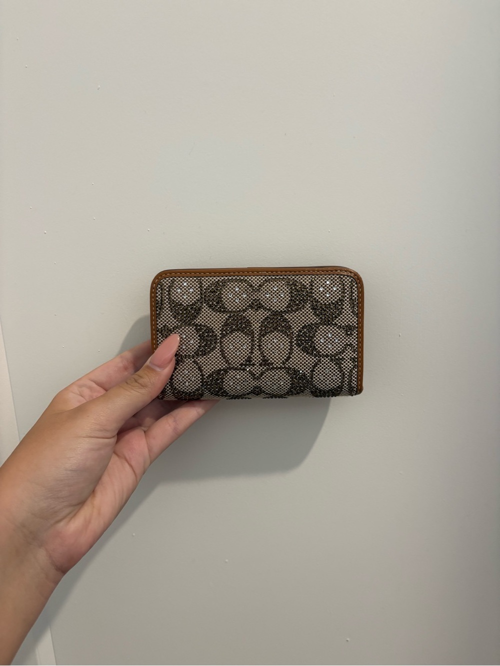 Coach Sparkly Monogram Zip Wallet